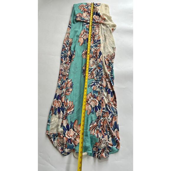 BCBG Floral Beach Strapless Maxi Dress Womens Sz 2 Vacation Coastal Fairy Whimsy - Picture 4 of 14